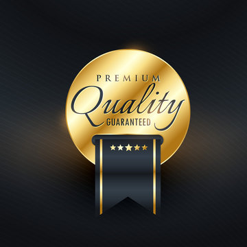 premium quality guarentee golden label design