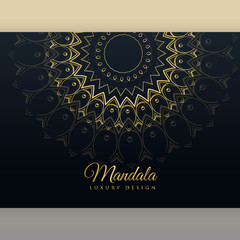 black luxury golden mandala poster design
