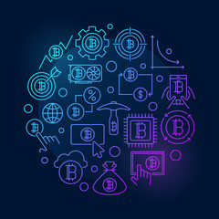 Fototapeta premium Colorful crypto currency round symbol