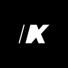 Initial letter IX, negative space logo, white on black background