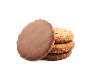 Chocolate oatmeal cookie isolated