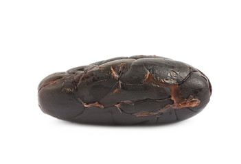 Single cocoa bean isolated