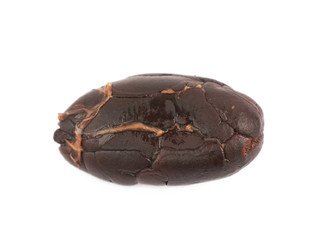 Single cocoa bean isolated