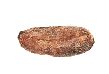 Single cocoa bean isolated