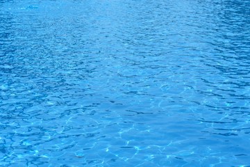 Swimming pool water surface, rippling water.