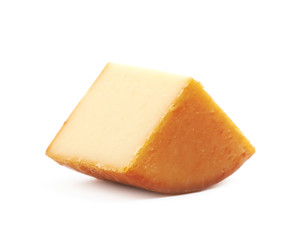 Slice of cheese isolated