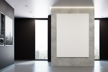 Modern room with empty poster