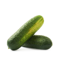 Fresh green cucumber isolated