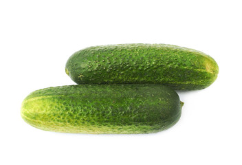 Fresh green cucumber isolated