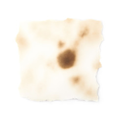 Burnt paper sheet isolated