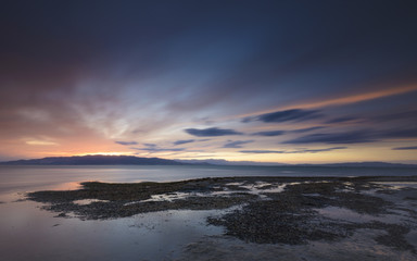 Atardecer en el delta del río Ebro. Tarragona. España