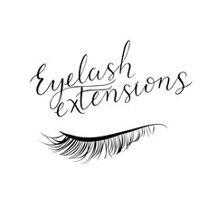 Eyelash extensions modern lettering.