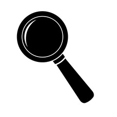 Magnifying glass. Black silhouette icon