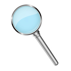 Transparent magnifying glass. Vector 3d illustration