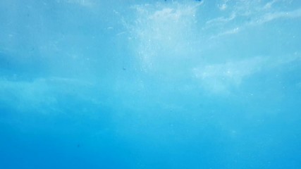 Water flow in the underwater, with bubbles