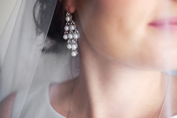 bride earring close up