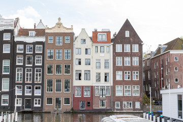 Traditional old buildings in Amsterdam, Netherlands