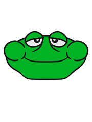 kopf gesicht lustig glücklich sitzend frosch klein süß niedlich quak comic cartoon clipart