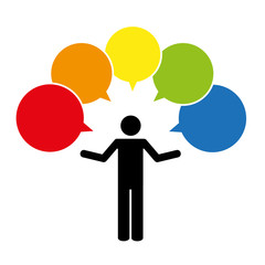 kommunikation piktogramm bunte sprechblasen