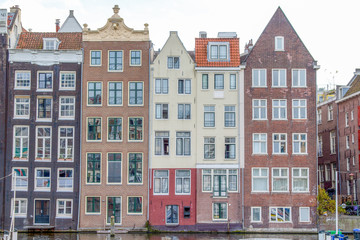 Traditional old buildings in Amsterdam, Netherlands