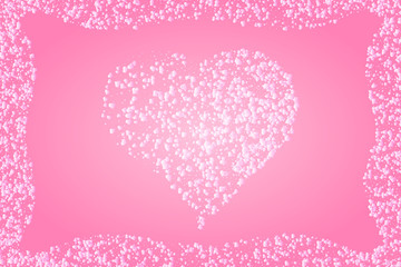 Valentines composition of the hearts on a pink background. Vector illustration eps 10.