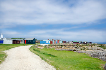 Beach Huts Of Isel Of Portland, Dorset, UK