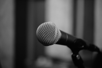 Music microphone in studio