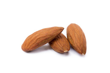 Healty almond  isolated on white background