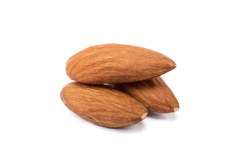 Healty almond  isolated on white background