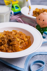 Thick soup for baby food