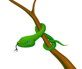 snake on a branch, stock vector