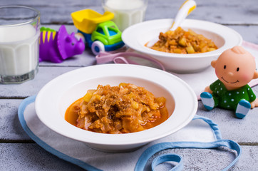Thick soup for baby food