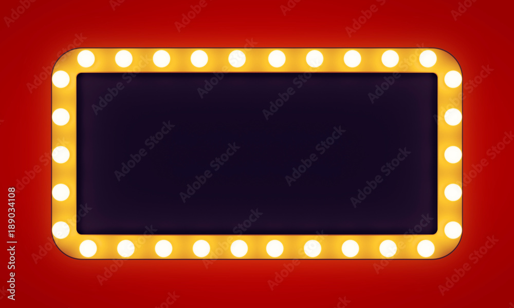 Canvas Prints golden retro banner on blank background. 3d rendering