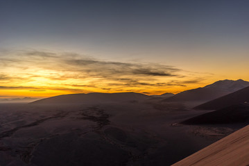Fototapeta na wymiar Sunrise in the Namib desert in Namibia
