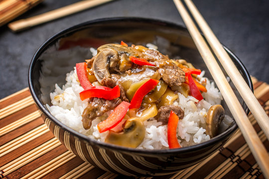 Asian rice with beef