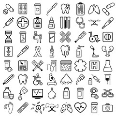 Medical equipment simple icon set