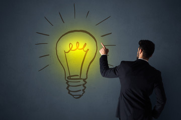 Businessman with lightbulb