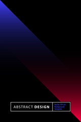 Poster design template with blue and red gradients in retro minimalism style. Abstract vector background