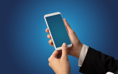 Mockup for female hand using smartphone