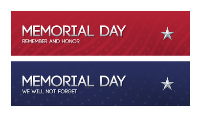 Two patriotic web banners for Memorial day.
