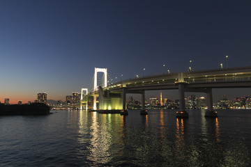 Obraz premium レインボーブリッジと東京湾の夜景