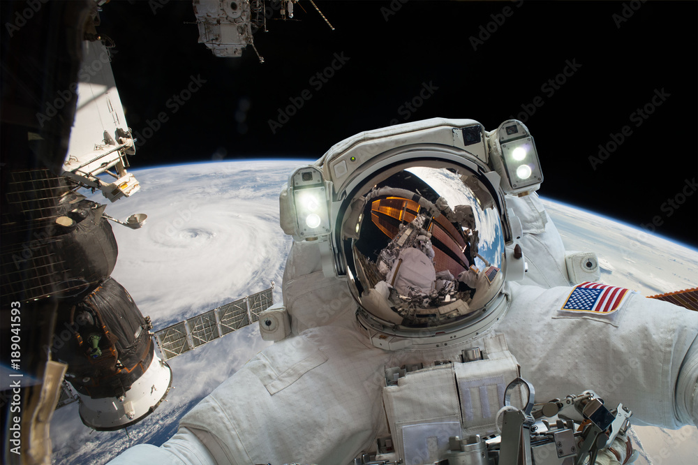 Poster astronaut in outer space