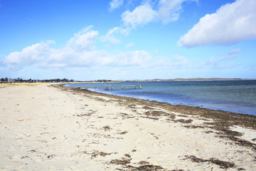 Sandy beach in Kerteminde on Fyn Island, Denmark