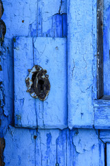 Detail from a old rustic blue door