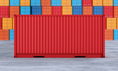 Stack of containers box, Cargo freight ship for import export business