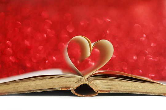 Heart from book pages
