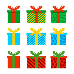 Gift Box Icon Vector Illustration Set