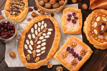 Mazurek traditional polish easter cake on wooden background