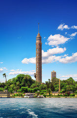 Obraz premium Tall TV tower in Cairo