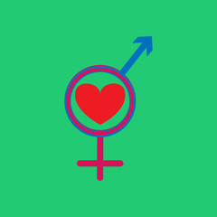 Relationship of love between man and woman